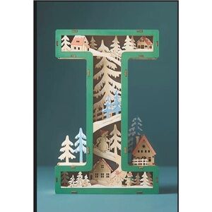 Anthropologie Wonderland Scene Monogram Light-Up Winter Decoration Letter I